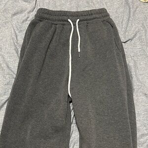 Gray Sweatpants with Drawstring
